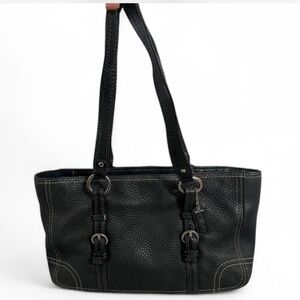 Coach Chelsea Black Pebbled Leather Shoulder Bag Tote Y2K